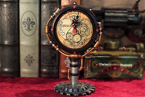 スチームパンク テーブルクロック 置き時計 Steampunk Table Clock 