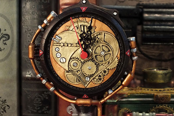 スチームパンク テーブルクロック 置き時計 Steampunk Table Clock