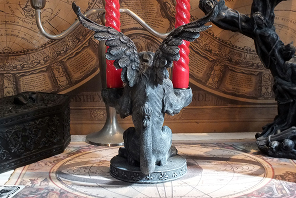 ゴシックライオンガーゴイル キャンドルホルダー スタチュー(像) Gothic Lion Gargoyle Candle Holder Statue 