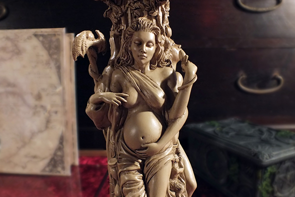 マザーメイデントリプル女神キャンドルホルダー アイボリー Triple Goddess Mother,Maiden,Crone Candle Holder IV