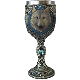 ゴシックウルフ(狼)ワインチャリスゴブレット Wolf Wine Chalice Gothic Goblet