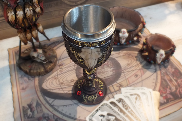 ブルスカル ゴシック ワインゴブレット Bull Skull Decorative Gothic Goblet