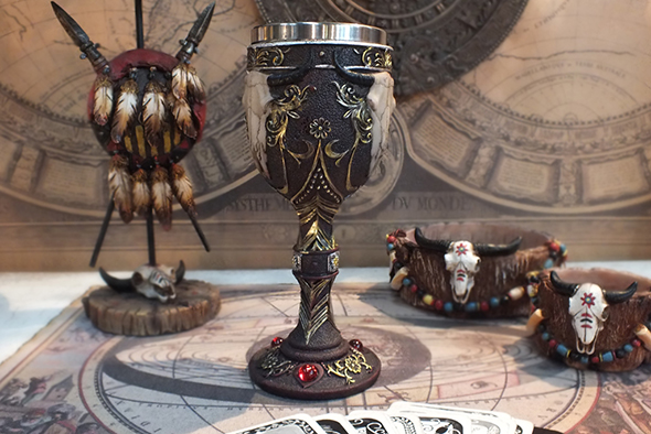 ブルスカル ゴシック ワインゴブレット Bull Skull Decorative Gothic Goblet