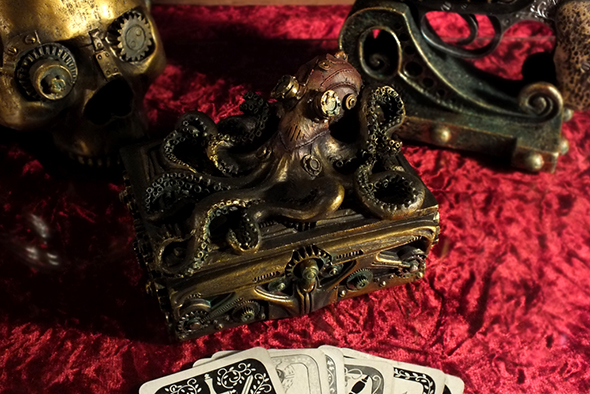 スチームパンク オクトパス(タコ)スクエアボックス Steampunk Octopus Square Trinket Box