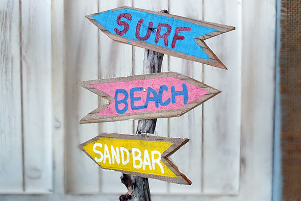 【1点もの】ビーチデコレーション・ガイドスタンド(看板) C Guide Strand SURF/BEACH/SANDBAR