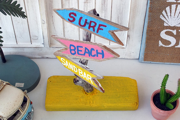 【1点もの】ビーチデコレーション・ガイドスタンド(看板) C Guide Strand SURF/BEACH/SANDBAR