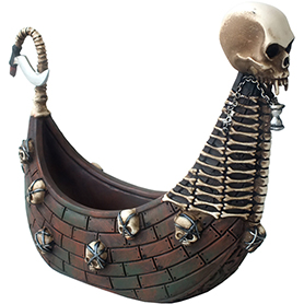 スケルトンスカル カロンの船オブジェ Charon’s Ferry Figurine Boat