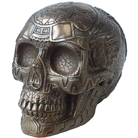 マヤ文明 アステカ(暦石)カレンダー ブロンズ アステカスカル Bronze Aztec Skull 