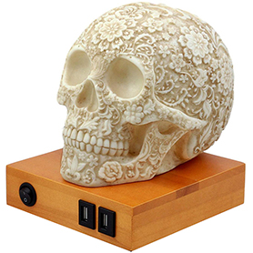 フローラルスカルシェード テーブルランプ Day of the Dead Floral Skull Lamp