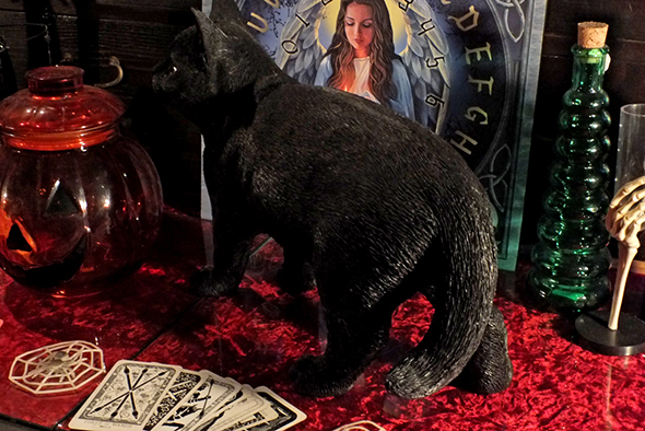 ブラックキャット 黒猫の置物 Black Cat Statue 