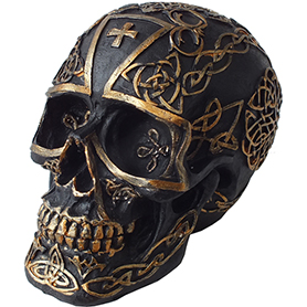 セルティッククロス スカルヘッド BK Celtic Cross Black Skull Head