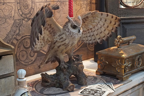 イーグルフクロウ オープンウィング ラージ スタチュー(像) Eagle Owl On Branch with Open Wings large Statue