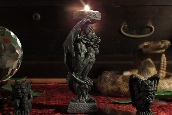 デーモン ガーゴイルキャンドルホルダー 卓上装飾像 Demon The Gargoyle Candle Holder Tabletop Statue  