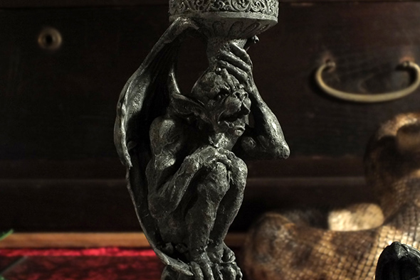 デーモン ガーゴイルキャンドルホルダー 卓上装飾像 Demon The Gargoyle Candle Holder Tabletop Statue  