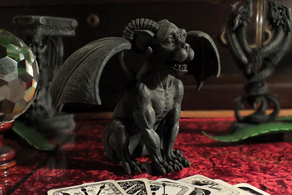 ラムホーンド ガーゴイル ゴシックスタチュー(像)  Ram Horned Gargoyle Gothic Statue 