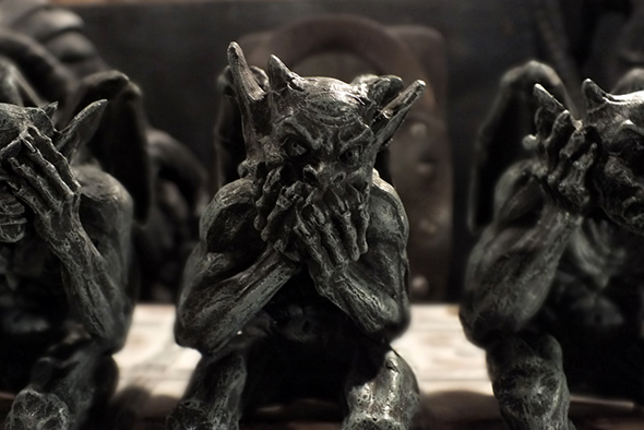 ガーゴイル シェルフシッター フィギュア ゴシックスタチュー(像) Gargoyle See,Hear,Speak No Evil Gothic Statue 