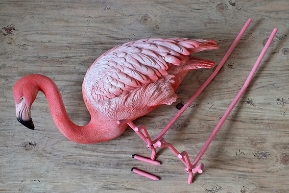 フラミンゴ フィギュア 置物 ラージサイズ Flamingo Figurine Large