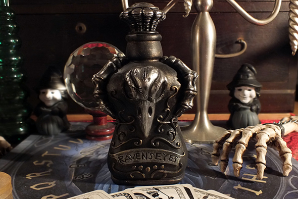 ゴシックスケルトンレイヴン ポイズンボトル(毒瓶)装飾オブジェ Gothic Skeleton Raven Poison Bottle