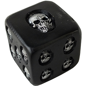 ブラックスカルダイス(サイコロ) Black Skull Dice [不思議雑貨店ネバーランド]