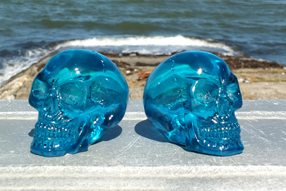 ミニクリスタル スカルヘッド クリアブルー Translucent Clear Blue Skull Mini