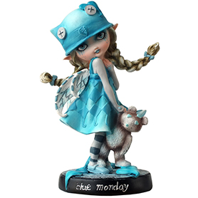 可愛い妖精の置物 ブルーマンデードリーフェイ フェアリーフィギュア Dolly Fae Collection Blue Monday Dolly Fae Fairy Figurine  
