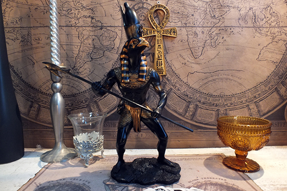 古代エジプトの戦士神 ファルコンコブラホルス像 Egyptian Falcon Cobra Horus Statue
