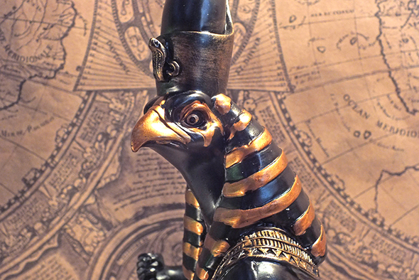 古代エジプトの戦士神 ファルコンコブラホルス像 Egyptian Falcon Cobra Horus Statue  
