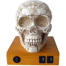 マヤ文明 アステカ(暦石)カレンダー アステカスカルシェード テーブルランプ Aztec Skull Desk Lamp