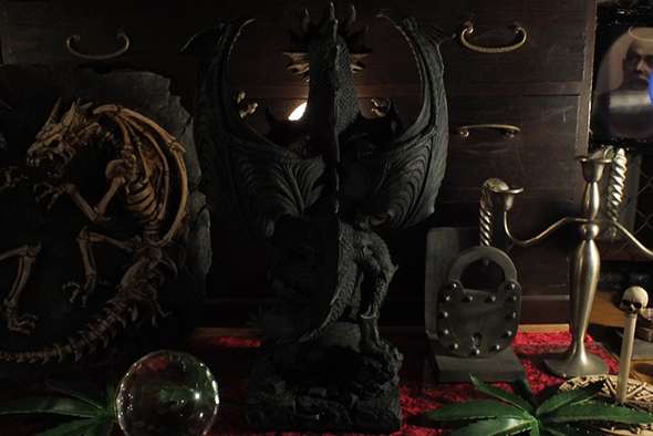 ゴシックドラゴン キャッスルタワー テーブルランプ スタチュー(像)Ｌ Gothic Dragon Castle Tower Medieval Table Lamp Statue L  