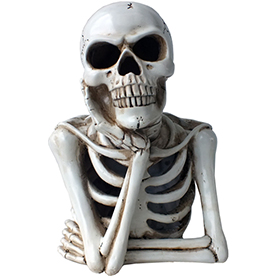頬杖をつくスカルオブジェ LEDライト付 Be shy Skull led illumination Light object