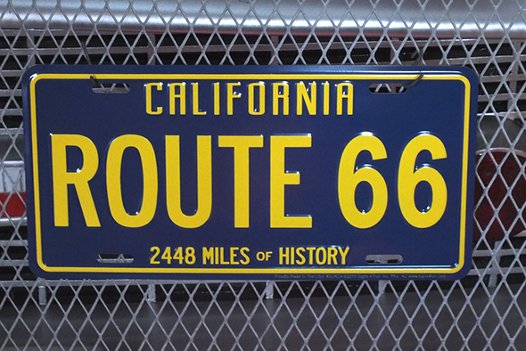 ライセンスメタルサインプレート ルート66 California ROUTE66 BL＆YE
