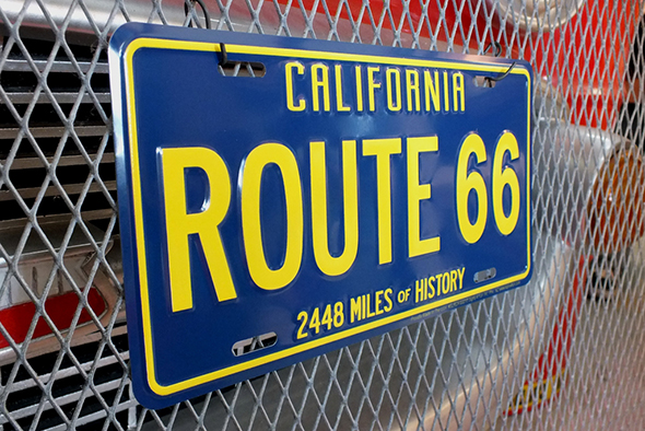 ライセンスメタルサインプレート ルート66 California ROUTE66 BL＆YE
