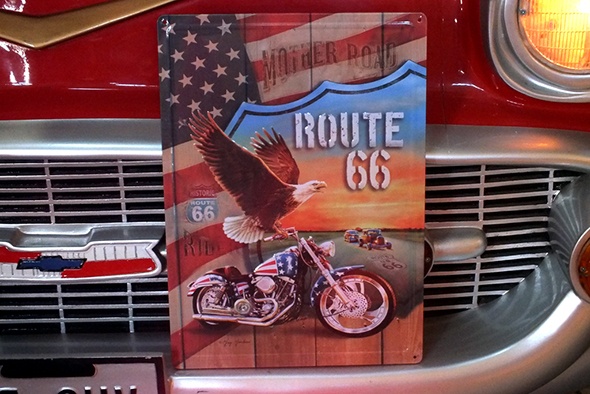 USメタルサインプレート ルート66 アメリカンバイク MOTHER ROAD ROUTE66
